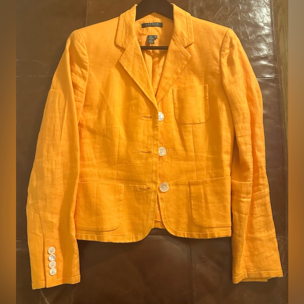 Lauren Ralph Lauren Vibrant Orange Blazer like new